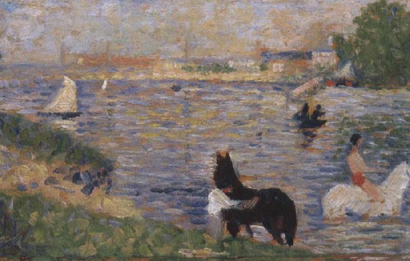 Horses in the Seine, Georges Seurat